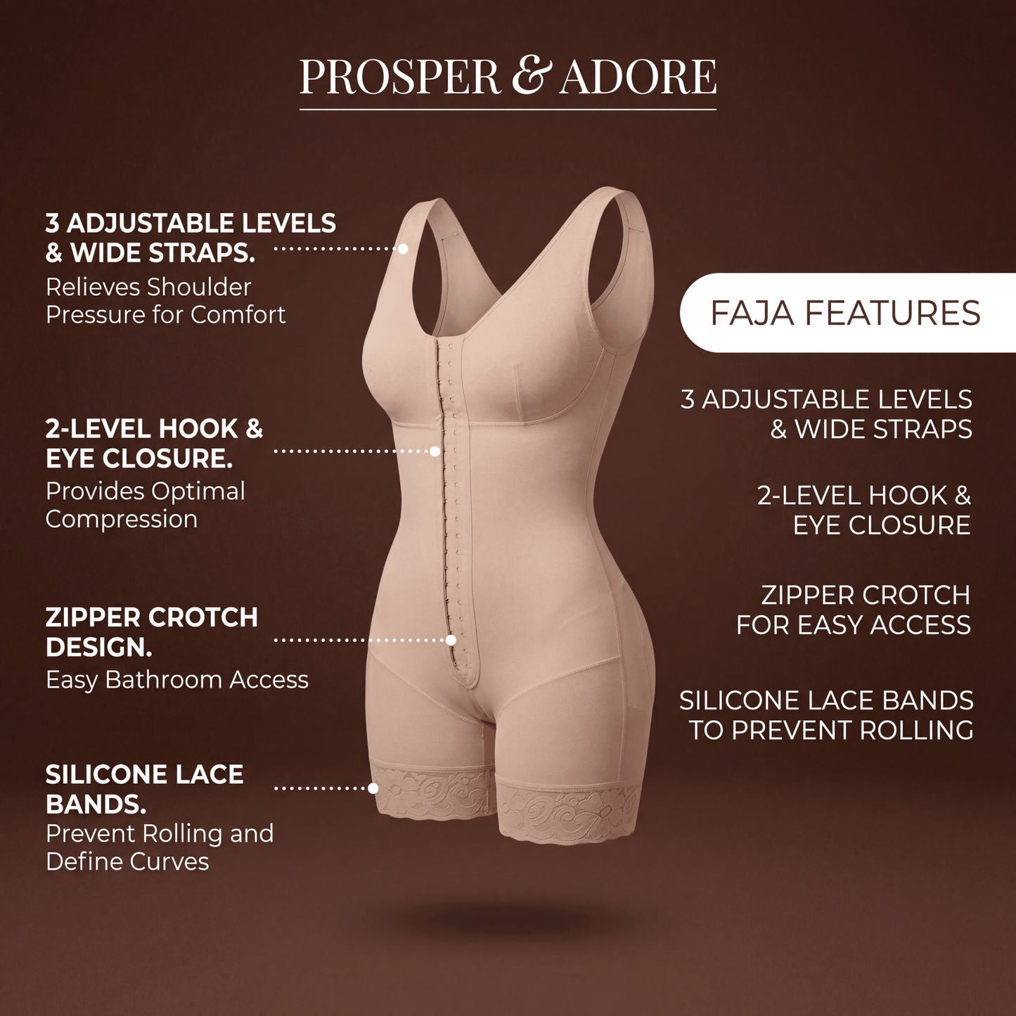 Prosper & Adore CurveSculpt Faja Bodysuit – Elegant Full Body Shaper