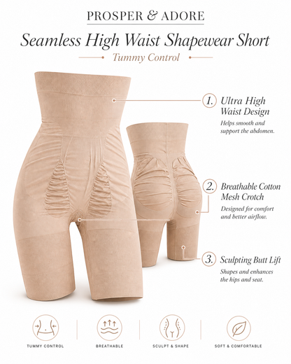 Prosper & Adore SmoothFit High Waist Shorts – Seamless Tummy Control
